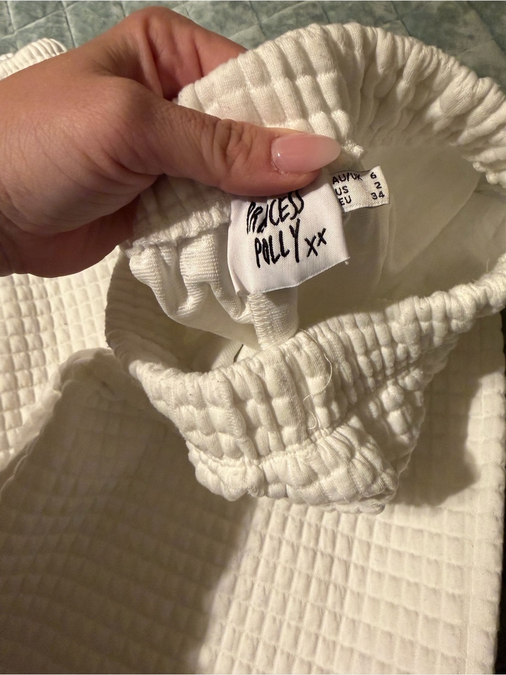 Princess Polly White Waffle Textured Jogger Sweatpants - size XS - Picture 2 of 2